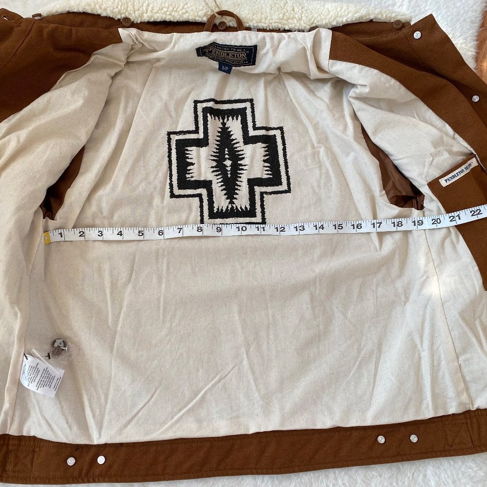 Pendleton Women's Coat, Sidney Quilted Barn Coat, Utility, Brown, Size S - Picture 10 of 12